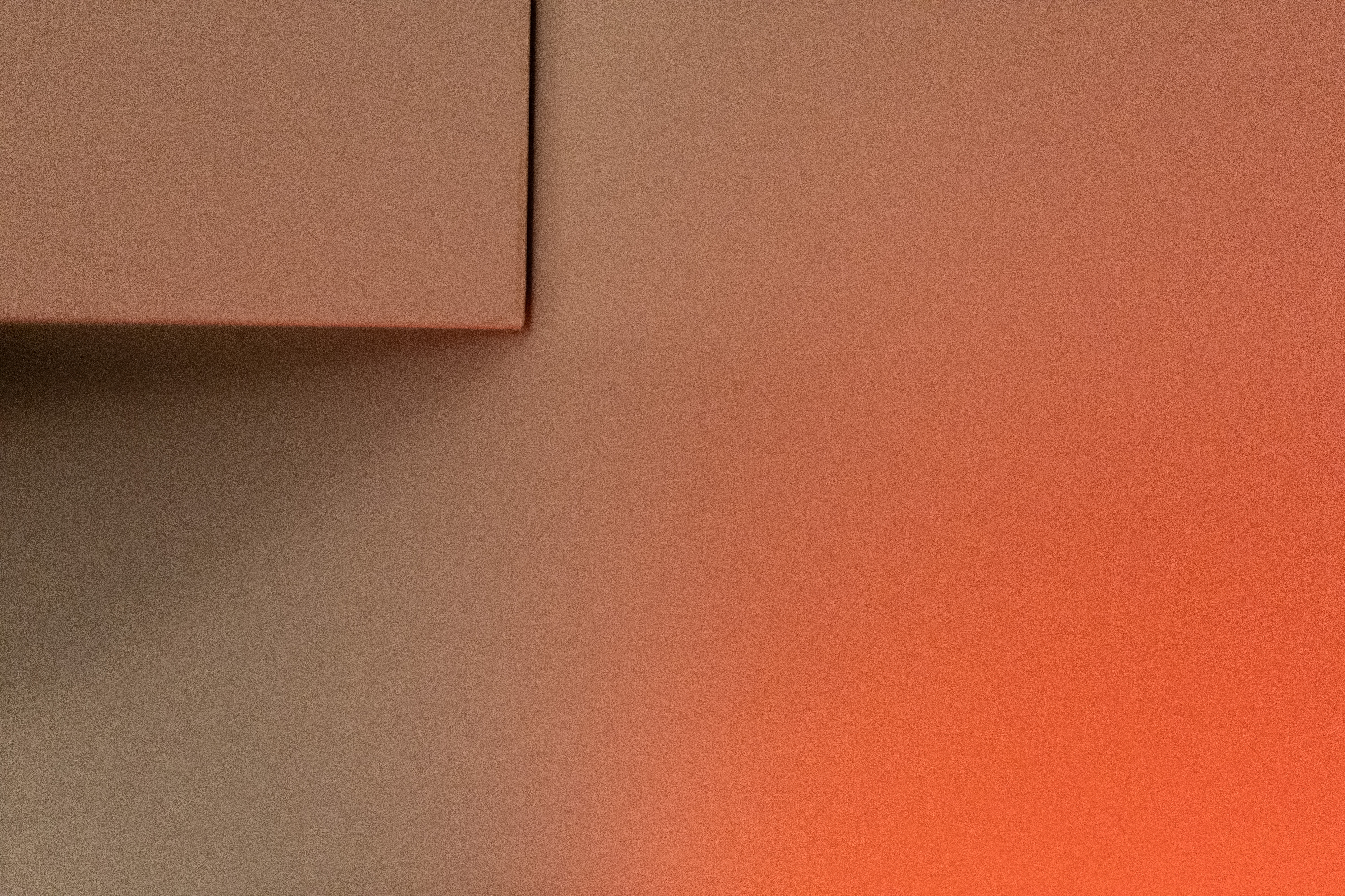 Abstract interior corner photographed with blue and yellow colored light