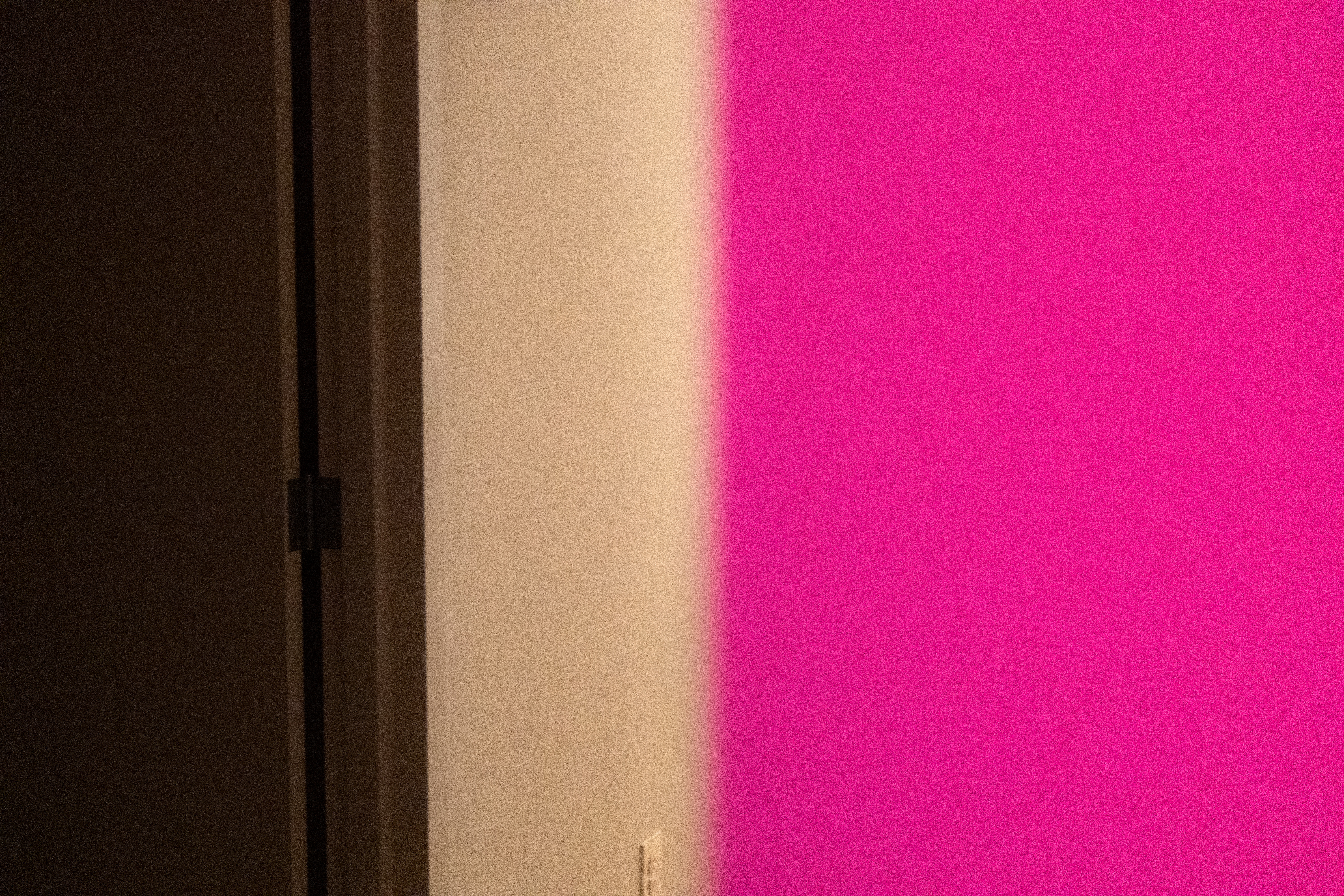 Interior corner photographed with purple and blue colored light